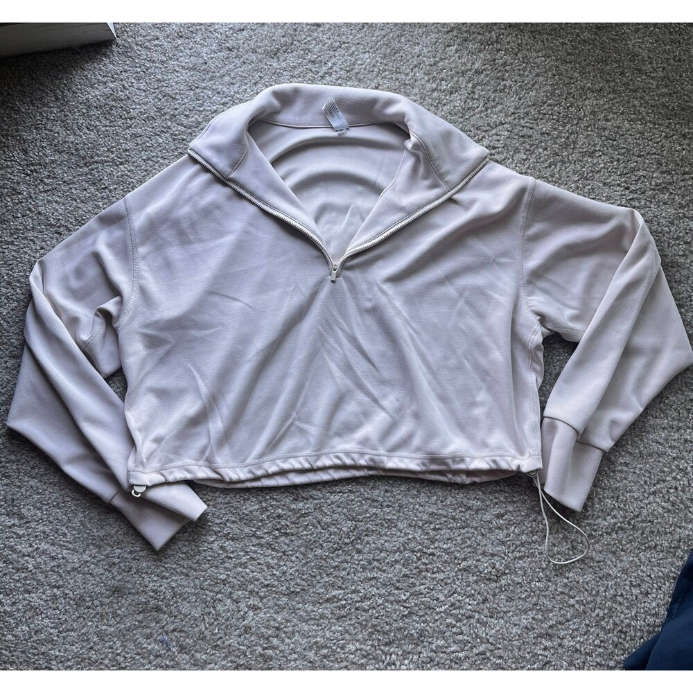 Yogalicious Women's Cream and White Sweatshirt